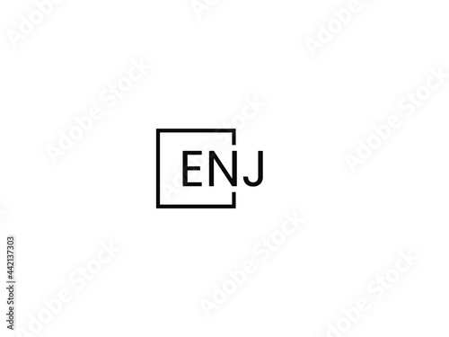 ENJ Letter Initial Logo Design Vector Illustration