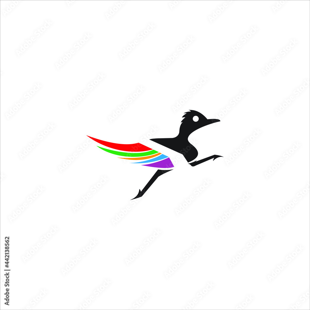 Fototapeta premium Fun and colorful abstract bird vector illustration Animal logo template color art design inspiration and modern