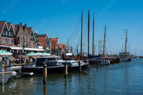 houses and boats in Volendam