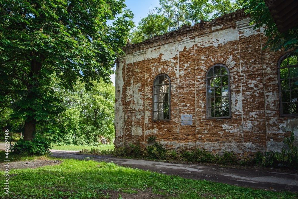 Olesko, Ukraine - June, 2021: Olesko Synagogue Ruins 