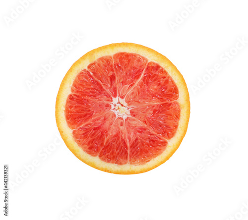 Orange fruits with slice isolated on white background