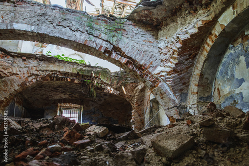Olesko, Ukraine - June, 2021: Olesko Synagogue Ruins 