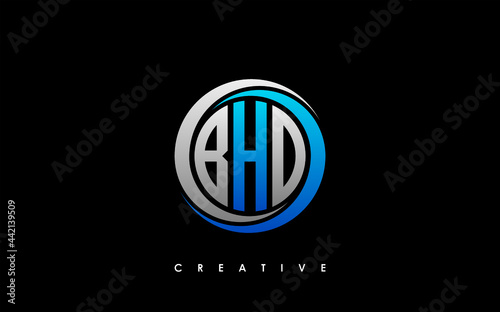 BHD Letter Initial Logo Design Template Vector Illustration photo
