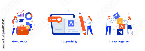 People use gadgets. set of icons, illustration. Smartphones tablets user interface social media.Flat illustration Icons infographics. Landing page site print poster.