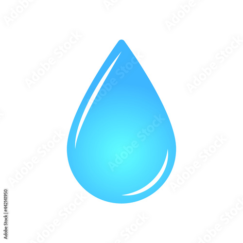 Drop shape icon. Simple shape liquid symbol. Water or oil sign. Rain and leak sign. Aqua logo. Isolated on white background. Vector illustration image.