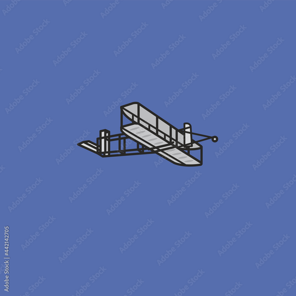 Wright Flyer vector illustration for Brothers Wright Day on December 17 Wright Flyer vector illustration for Brothers Wright Day on December 17