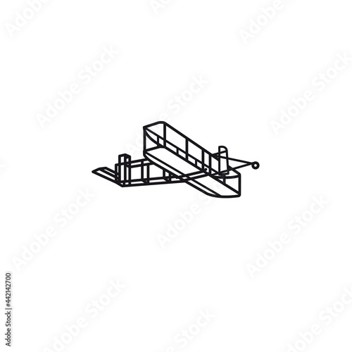Wright Flyer vector line icon