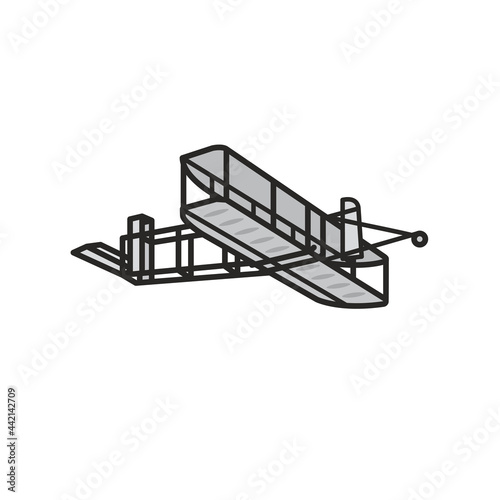 Wright Flyer isolated vector illustration for Brothers Wright Day on December 17
