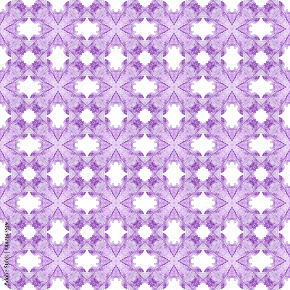 Tiled watercolor background. Purple extra boho