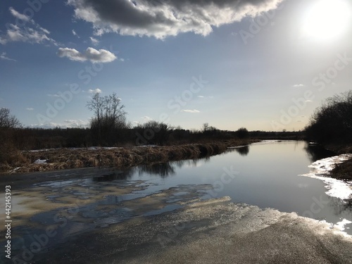 sunset over the river