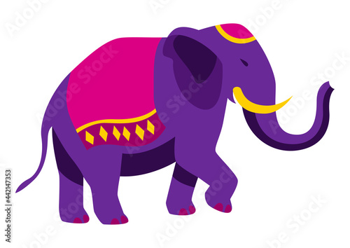 Illustration of Diwali elephant. Deepavali or dipavali festival of lights.