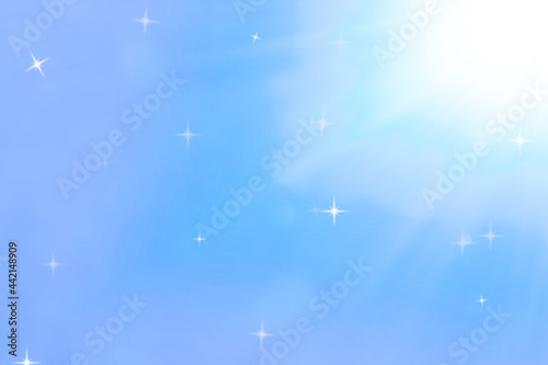 space background with light and flashes. purple and blue gradient and twinkling stars