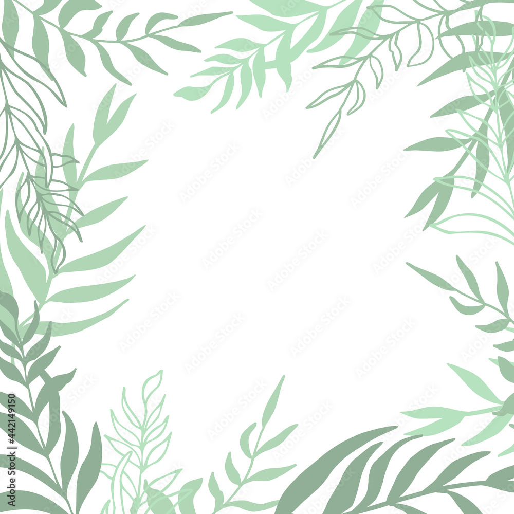 Summer tropical vector design for cards, poster or flyer with exotic palm tree leaves Summer tropical vector design for cards, poster or flyer with exotic palm tree leaves