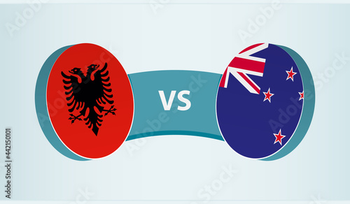 Albania versus New Zealand, team sports competition concept.