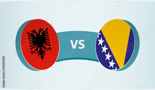 Albania versus Bosnia and Herzegovina, team sports competition concept.