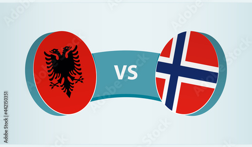 Albania versus Norway, team sports competition concept.