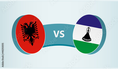 Albania versus Lesotho, team sports competition concept.