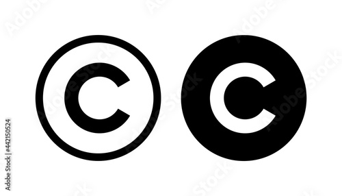 Copyright icon set. copyright symbols