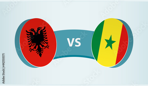 Albania versus Senegal, team sports competition concept.