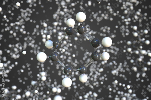 Molecule of cyclooctatetraene, conceptual molecular model. Scientific 3d rendering © Alexey Novikov