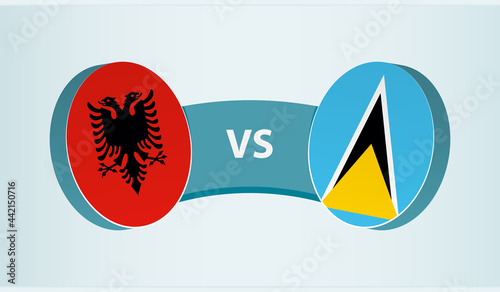 Albania versus Saint Lucia, team sports competition concept.