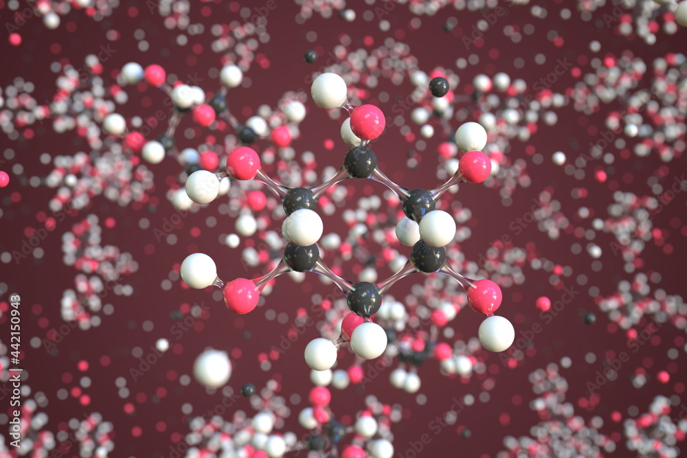 Molecule of inositol, conceptual molecular model. Scientific 3d rendering Molecule of inositol, conceptual molecular model. Scientific 3d rendering