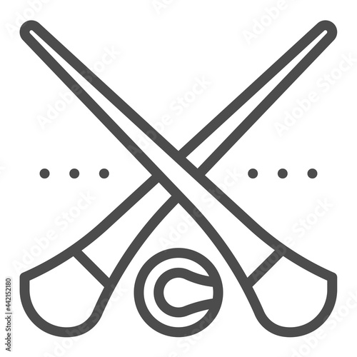 Hurling, square line vector icon. photo