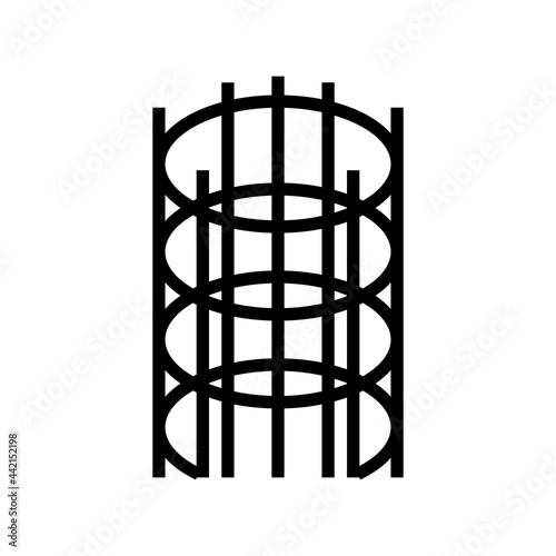 hrb500 rebar line icon vector. hrb500 rebar sign. isolated contour symbol black illustration
