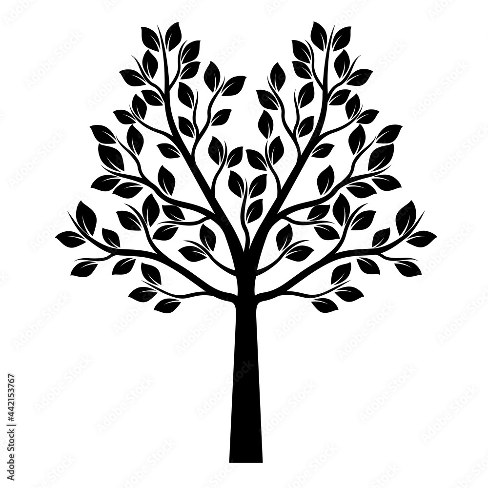 Obraz premium Black vector Tree. 