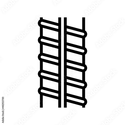 metal rebar line icon vector. metal rebar sign. isolated contour symbol black illustration