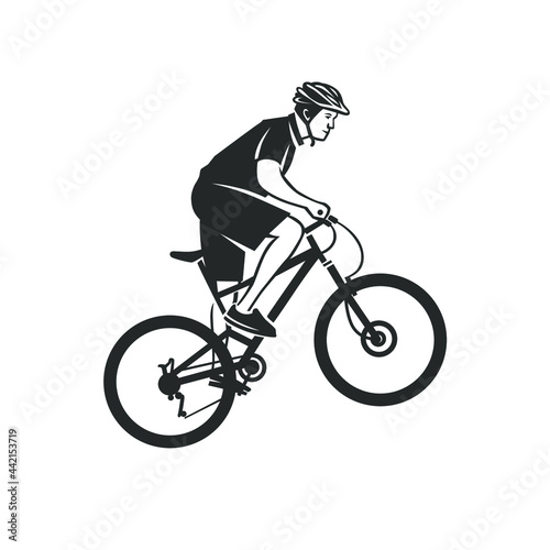 Cyclist. Bike illustration.