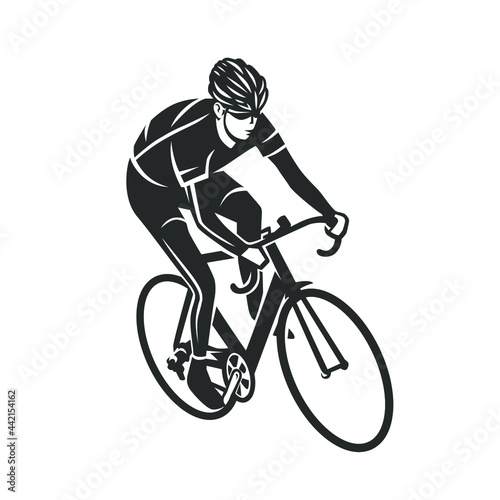 Cyclist. Bike illustration.