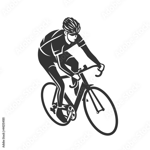 Cyclist. Bike illustration. © dobrograph