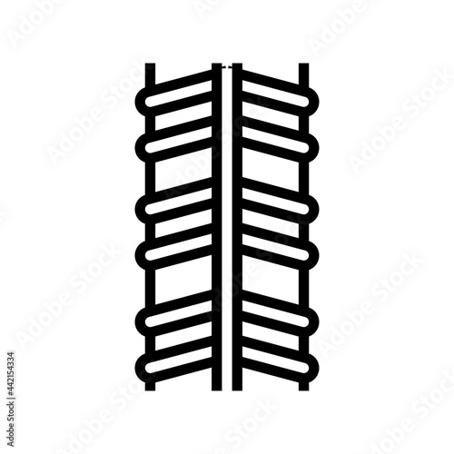 stainless rebar line icon vector. stainless rebar sign. isolated contour symbol black illustration