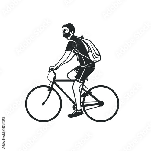 Cyclist. Bike illustration.