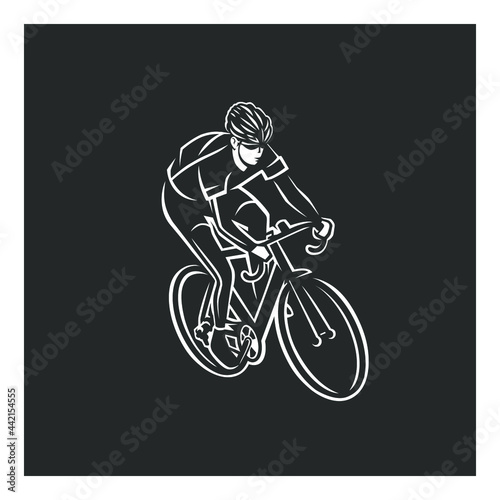 Cyclist. Bike illustration.