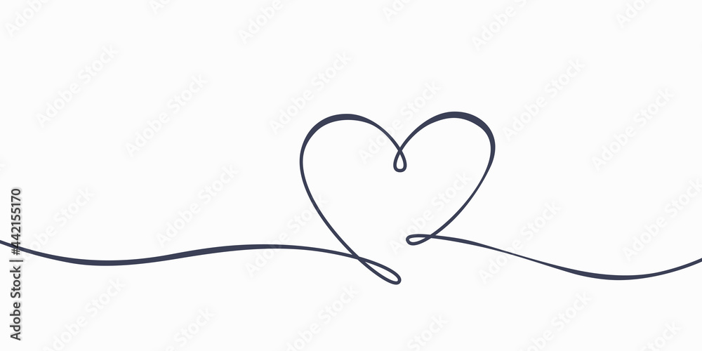 Hand drawn drawing heart love symbol