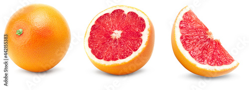 collection of grapefruit isolated on white background. clipping path