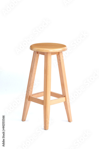 Wooden chair isolated on the white background.