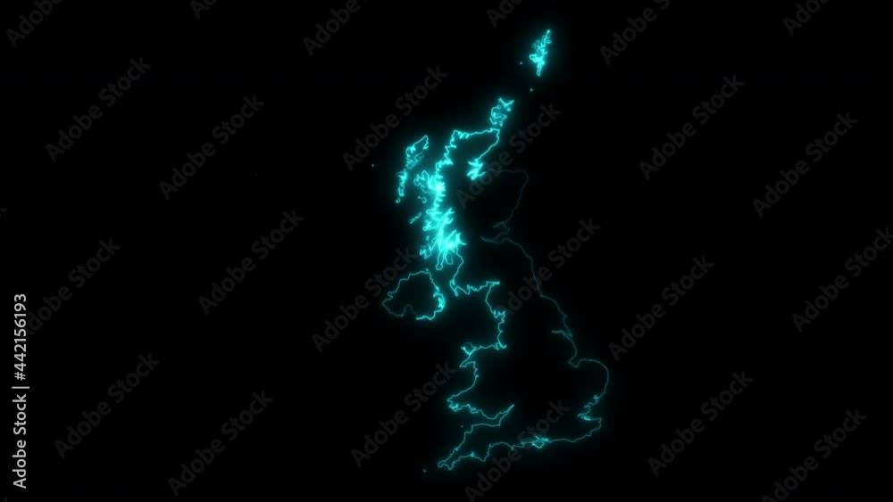 Animated Outline Map of United Kingdom Animated Outline Map of United Kingdom