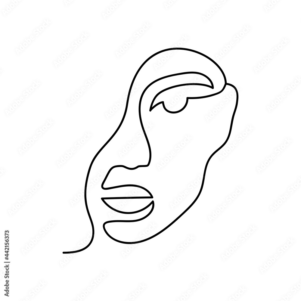 vector illustration portrait of a woman in one line art style, minimalism vector illustration portrait of a woman in one line art style, minimalism