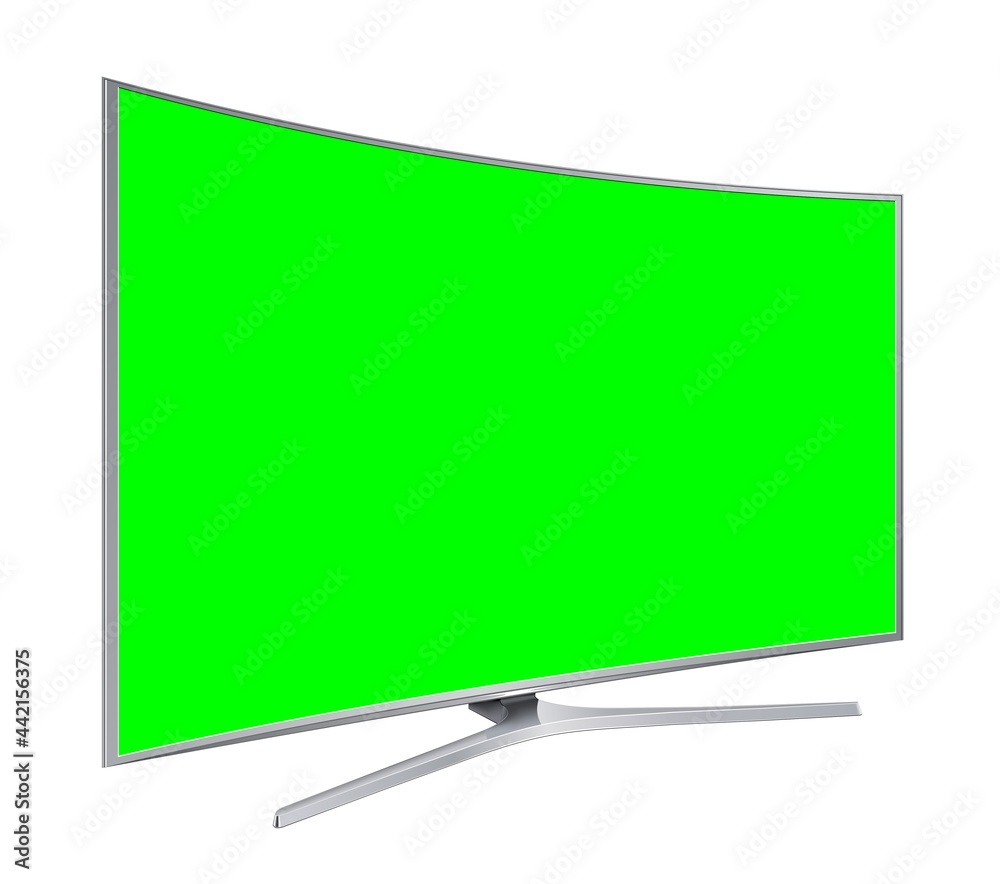 Realistic TV LCD screen mockup. Panel with green screen on background. Vector illustration Realistic TV LCD screen mockup. Panel with green screen on background. Vector illustration