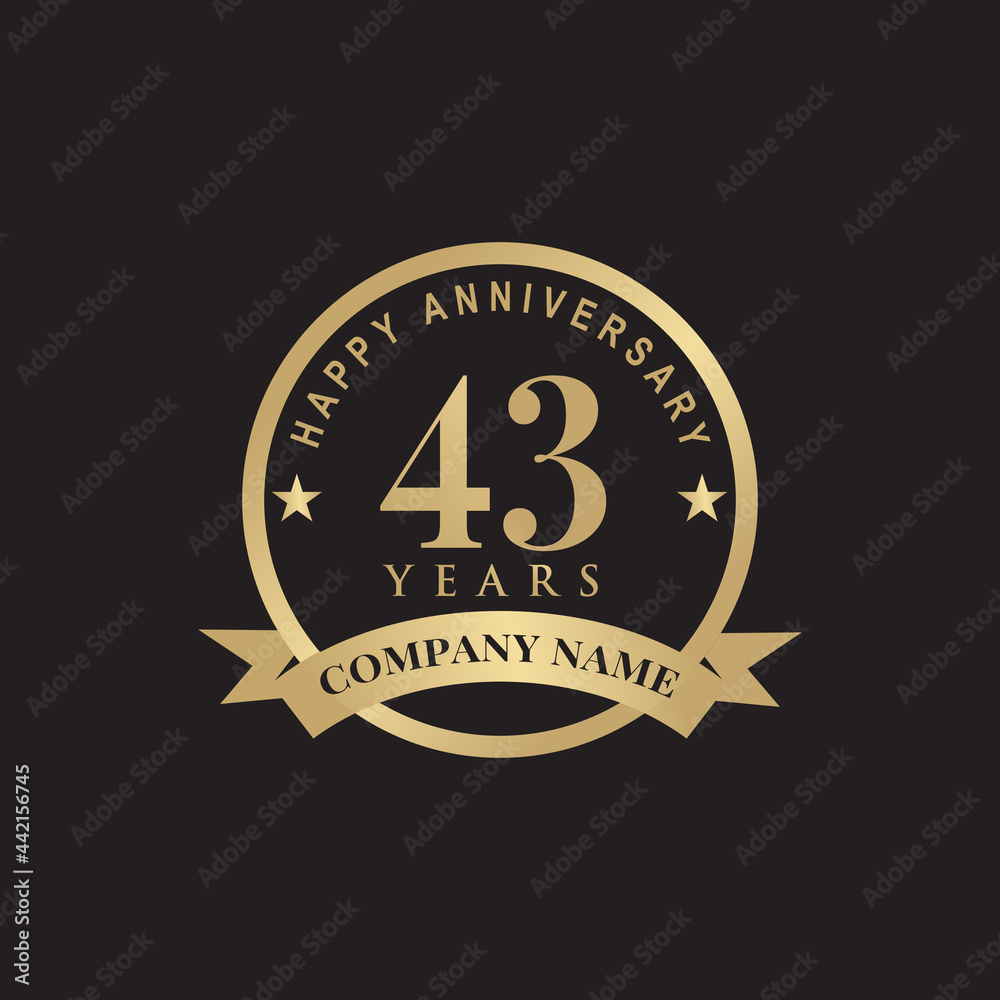 43th year anniversary logo design template 43th year anniversary logo design template