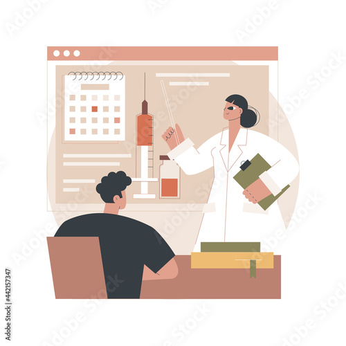 Immunization education abstract concept vector illustration. Immunization info, educate about vaccines, parents education, children vaccination, public health program abstract metaphor.