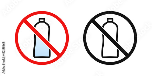 No plastic water bottles. Water bottle ban. Illustration vector