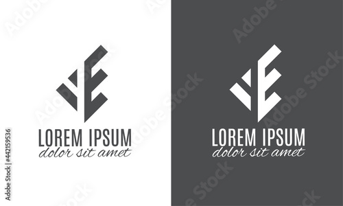 Letter AE monogram isometric logo design vector