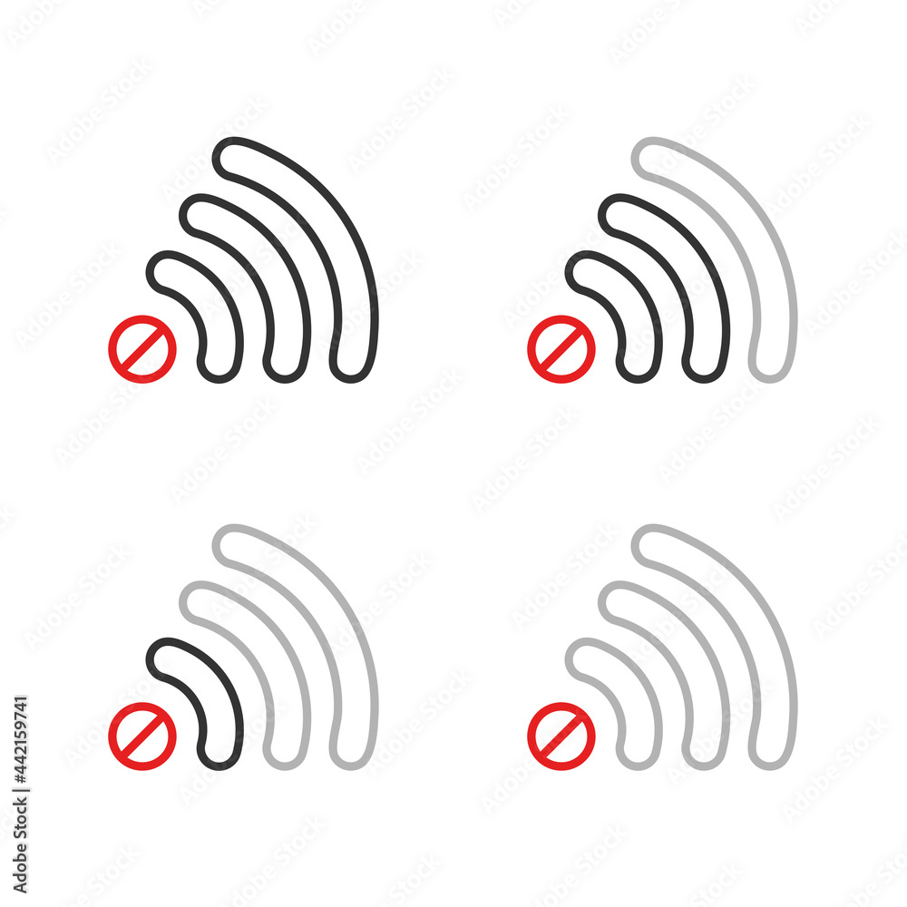 No signal wifi. No internet connection. Error connection. Illustration vector No signal wifi. No internet connection. Error connection. Illustration vector
