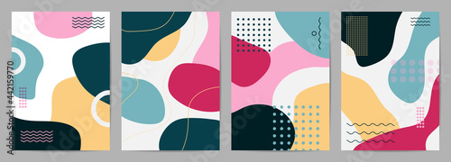 Memphis style cover vector. Modern Poster Art. Minimal geometric background pattern  design for wall framed prints  canvas poster  artwork as postcard or brochure.Vector illustration.