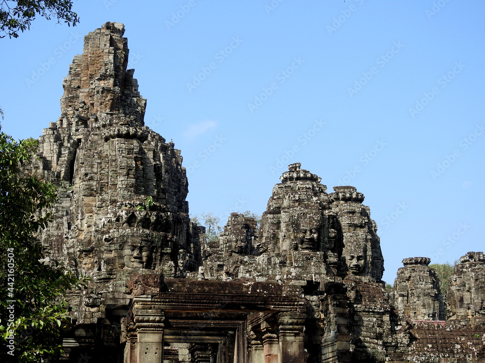Ancient dynasty ruins and details of Cambodia.