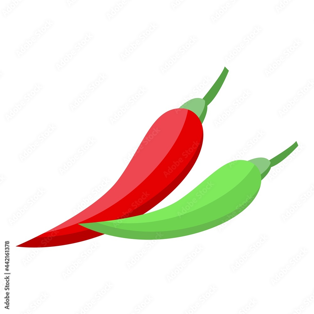 Red green pepper icon isometric vector. Chilli isolated illustration. Hot cayenne jalapeno Red green pepper icon isometric vector. Chilli isolated illustration. Hot cayenne jalapeno